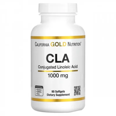 California Gold Nutrition, Clarinol, КЛК, коньюгированная линолевая кислота, 1000 мг, 90 мягких таблеток