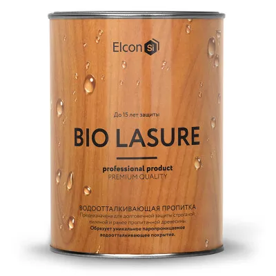 Пропитка для защиты древесины Elcon Bio Lasure (c водоотталкивающим эффектом), осенний клён, 0,9 л