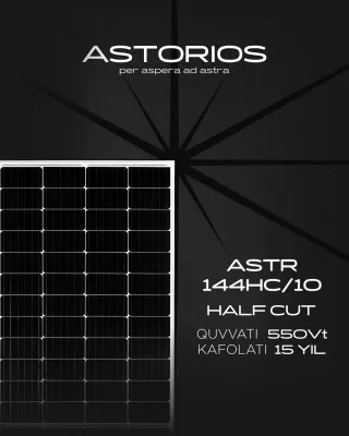 Cолнечные панели ASTORIOS Half Cut ASTR 144HC/10, 550Вт