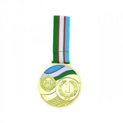 Медаль UZBEKISTAN c гербом, золотая