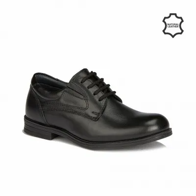Школьная кожаная обувь Basic (черные)