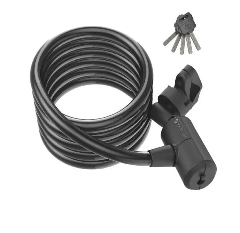 Велодержател SYN Masset Coil Cable Key Lock Black 1si#1