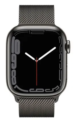 Smart soat Apple Watch Series 7 GPS + Uyali 41 mm zanglamaydigan po'latdan yasalgan grafitli Milan halqali#1