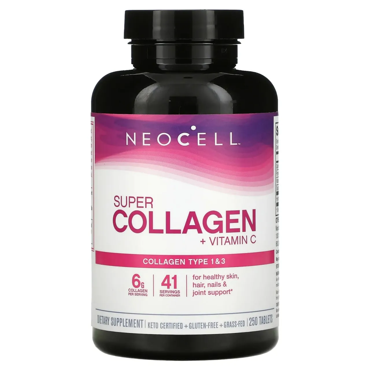 Neocell, Super Collagen + C, Kollagen va Vitamin C qo'shimchasi, 250 tabletka#1