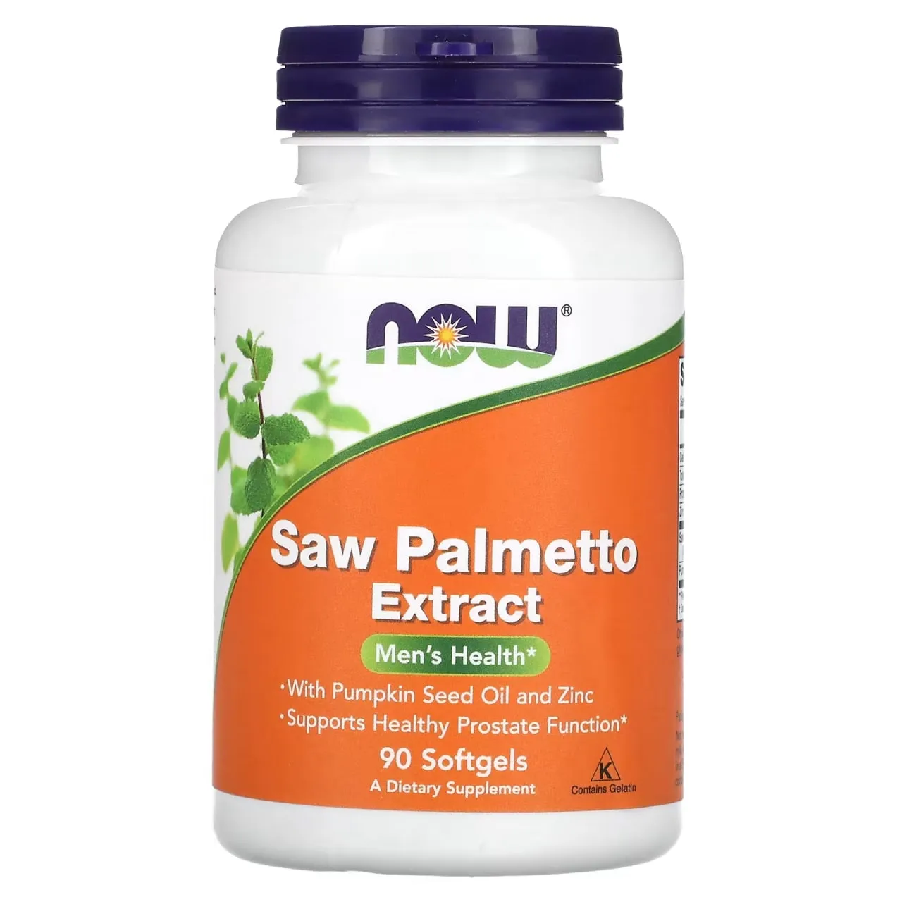 NOW Foods, Saw Palmetto ekstrakti, qovoq urug'i yog'i va sink bilan, 160 mg, 90 kapsula#1