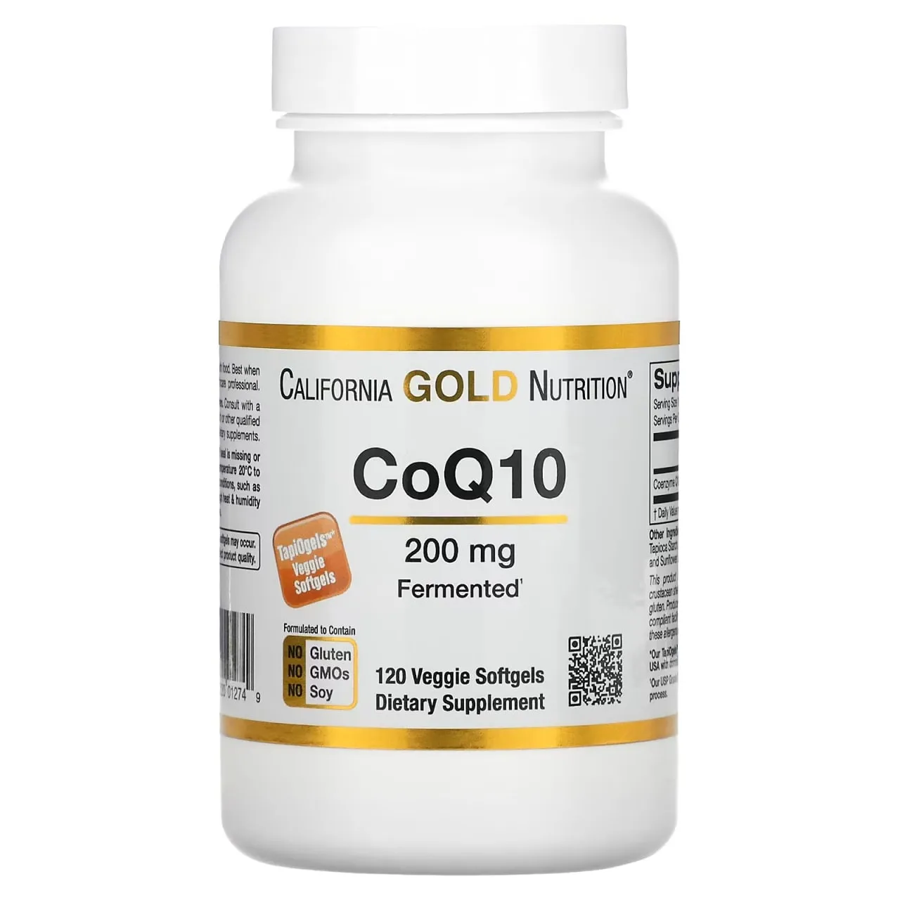 California Gold Nutrition, коэнзим Q10, 200 мг, 120 растительных капсул#1