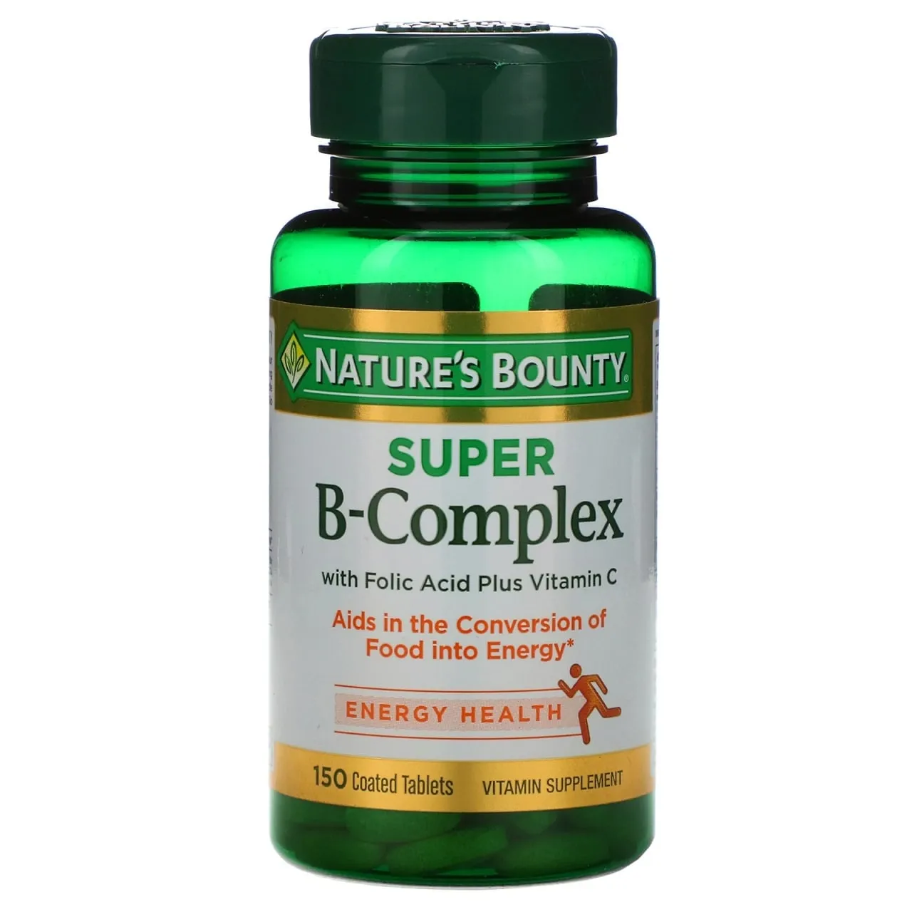 Tabiatning ne'mati, foliy kislotasi va S vitamini bilan super vitamin B kompleksi, 150 tabletka#1