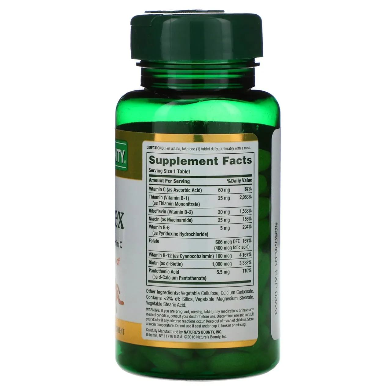 Nature's Bounty, Супер комплекс витаминов В с фолиевой кислотой и витамином С, 150 таблеток#2