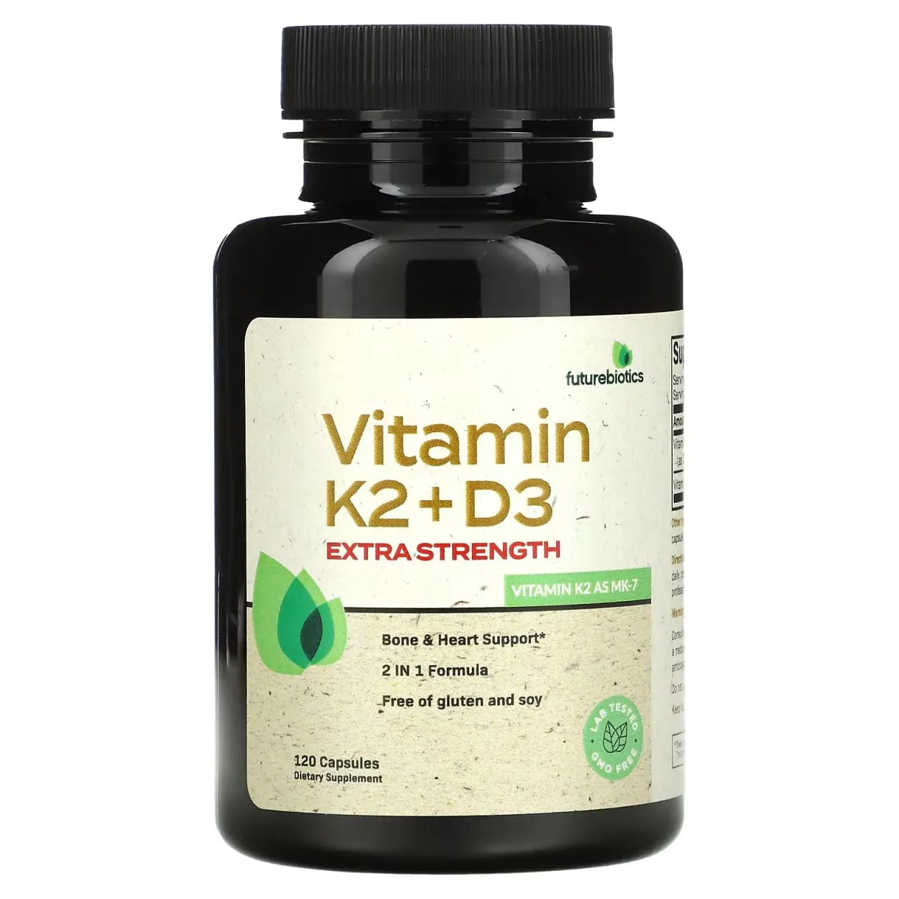 FutureBiotics, Vitamin K2 + D3, Extra Strength, 120 kapsula#1