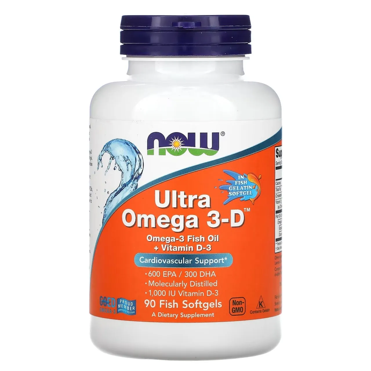 NOW Oziq-ovqatlar, Ultra-Omega-3, 600 EPA / 300 DHA, 90 Baliq jelatin kapsulalari#1
