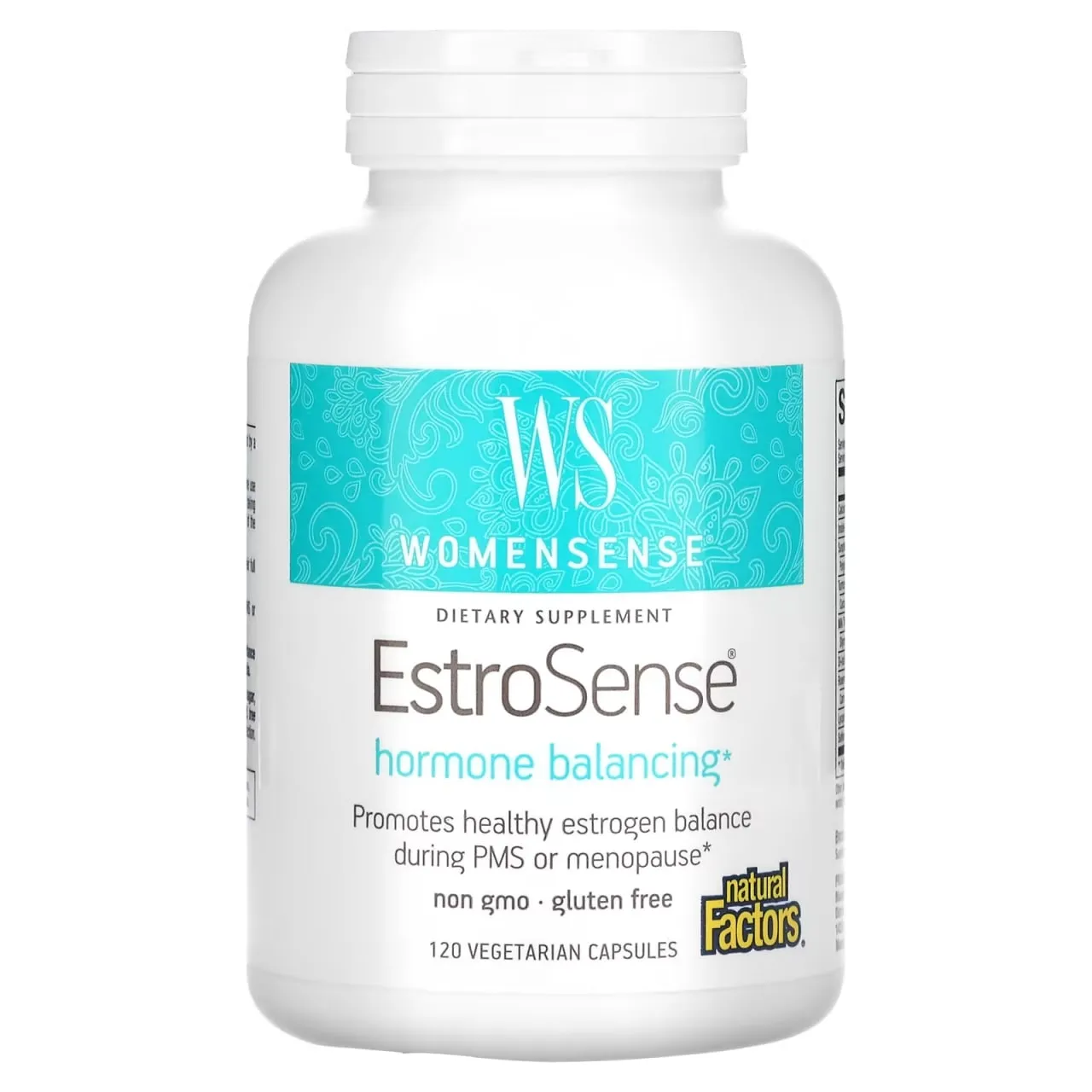 Пищевая добавка Natural Factors, WomenSense, EstroSense, гормональный баланс, 120 вегетарианских капсул#1