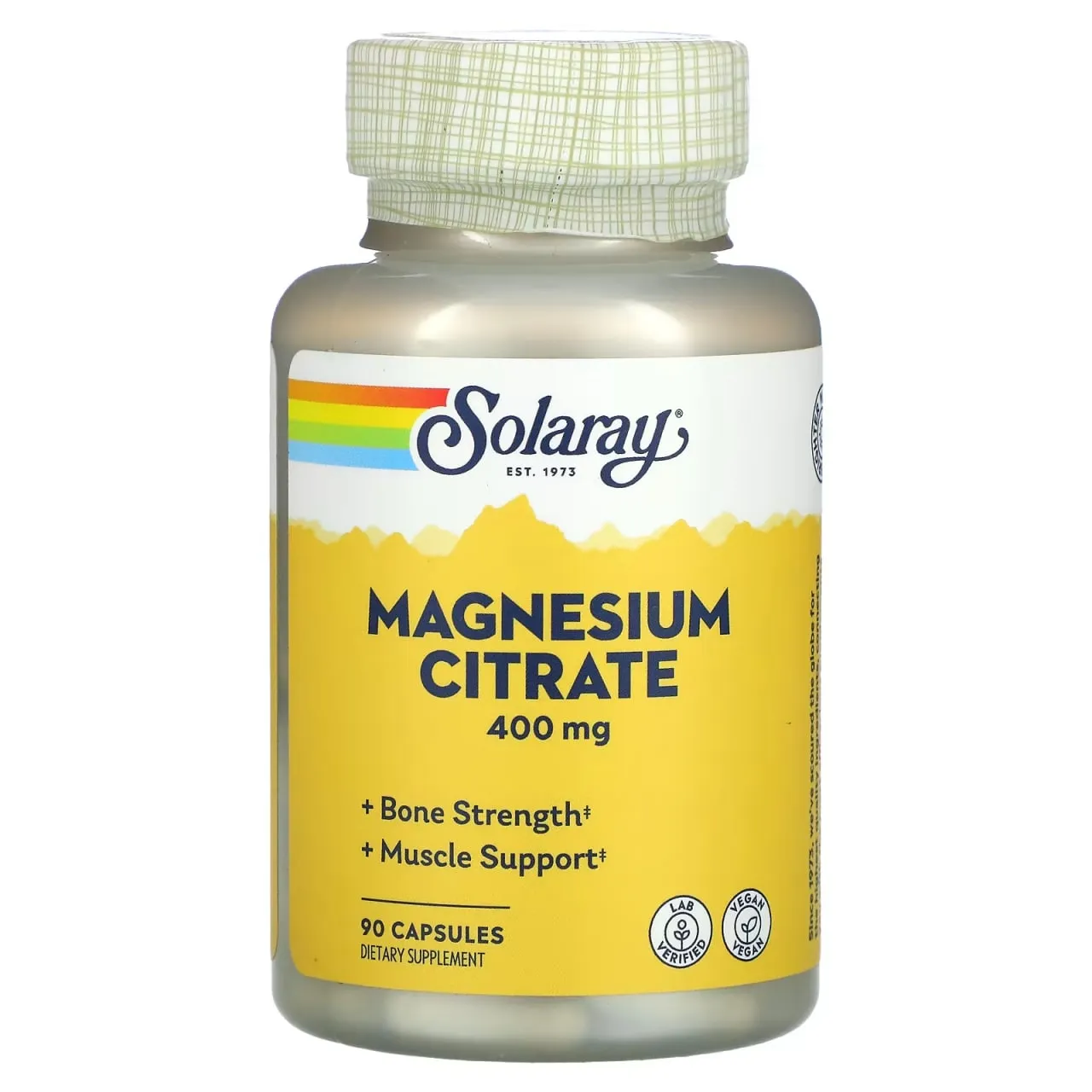 Solaray, magniy sitrat, 400 mg, 90 veg kapsulalar#1
