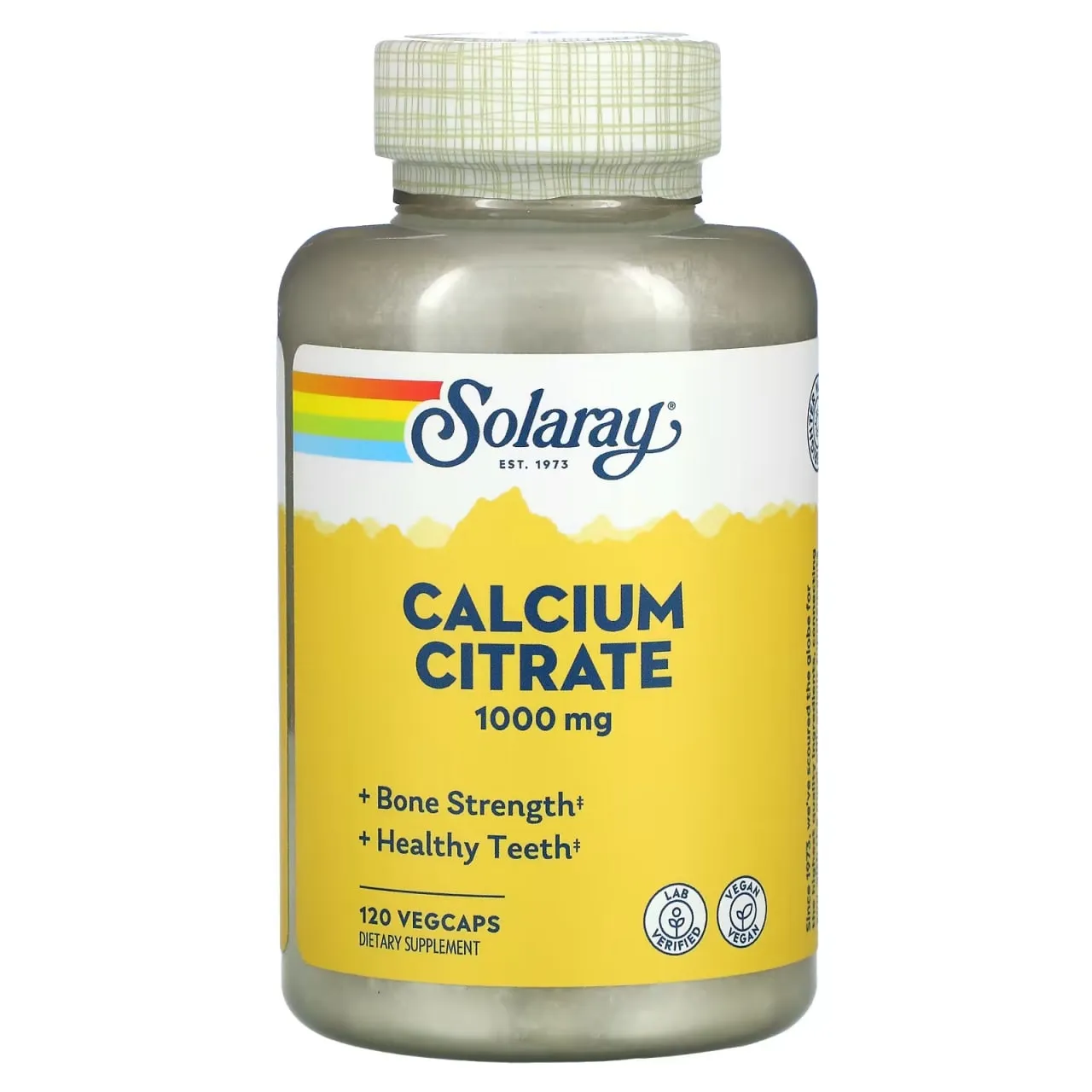 Solaray, Цитрат кальция, 1000 мг, 120 растительных капсул#1