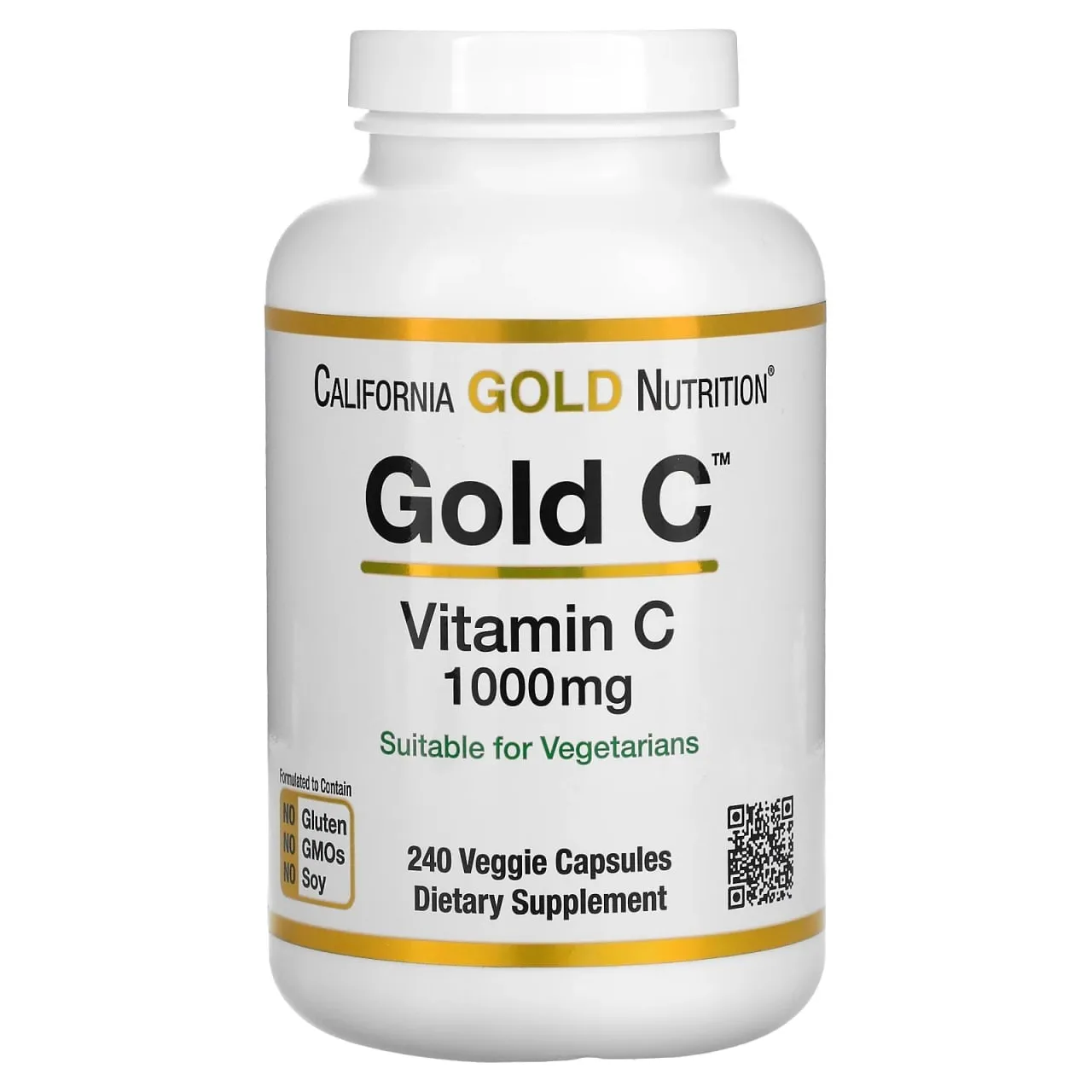 California Gold Nutrition, Gold C, витамин C, 1000 мг, 240 вегетарианских капсул#1