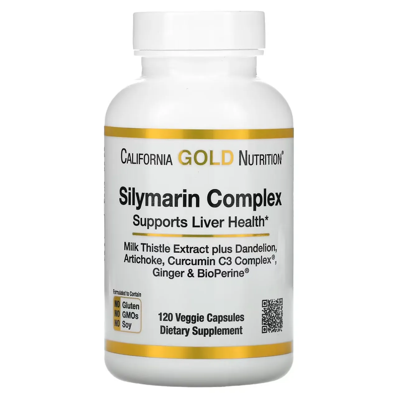 California Gold Nutrition, комплекс с силимарином, экстракт расторопши и одуванчика, артишок, куркумин C3 Complex, имбирь и BioPerine, 120 растительных капсул#1