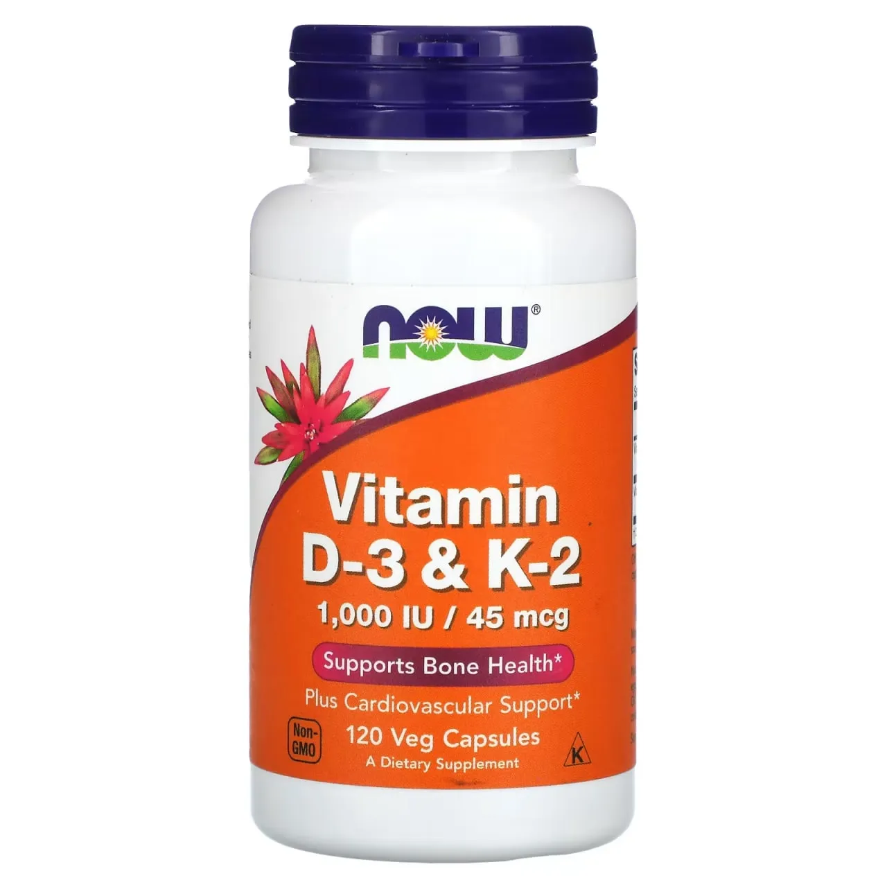 NOW Foods, витамины D3 и K2, 120 растительных капсул#1