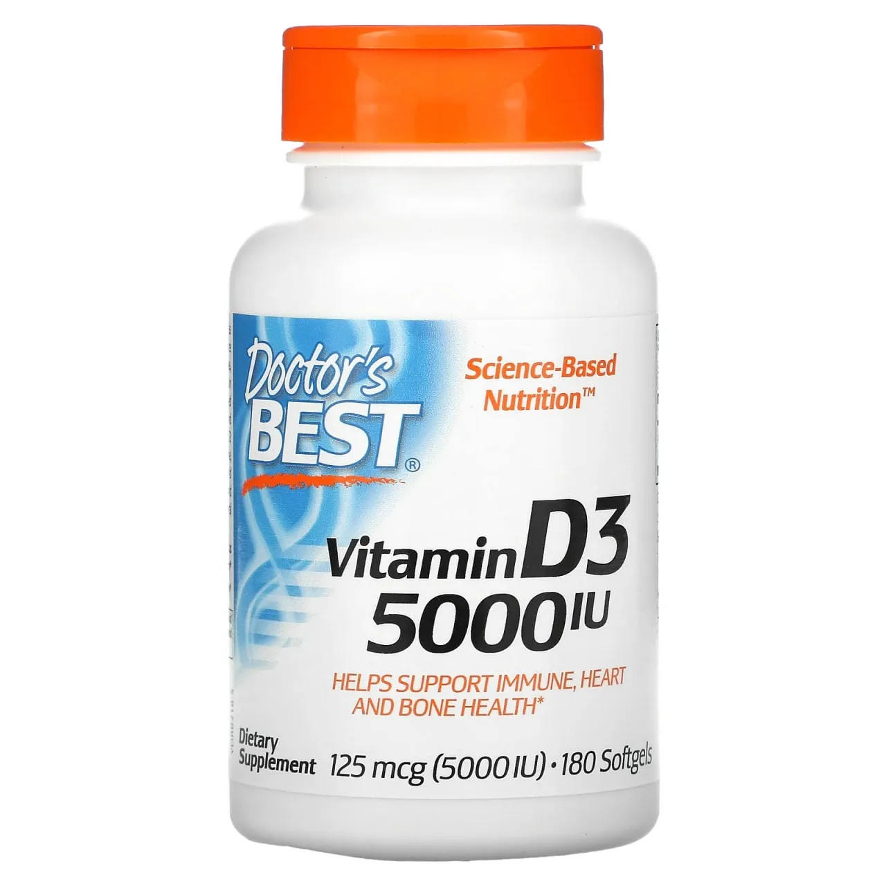 Витамин Д3, 125 мкг (5000 IU), 180 капсул#1
