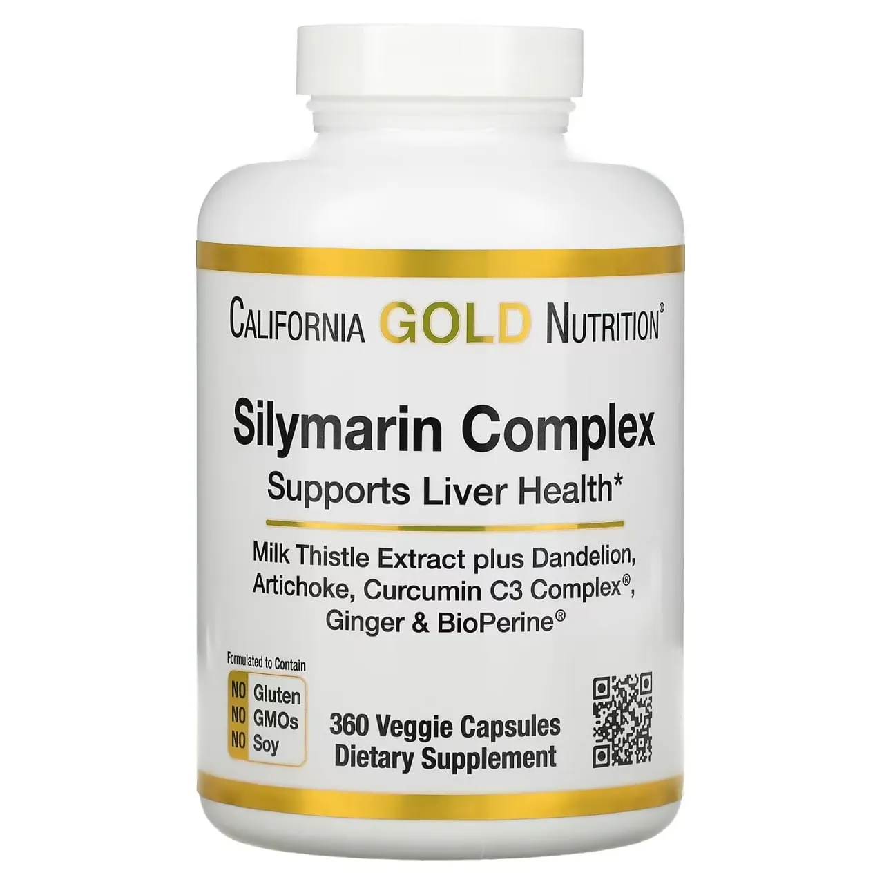 California Gold Nutrition, комплекс с силимарином, экстракт расторопши и одуванчик, артишок, куркумин C3 Complex, имбирь и BioPerine, 360 растительных капсул#1