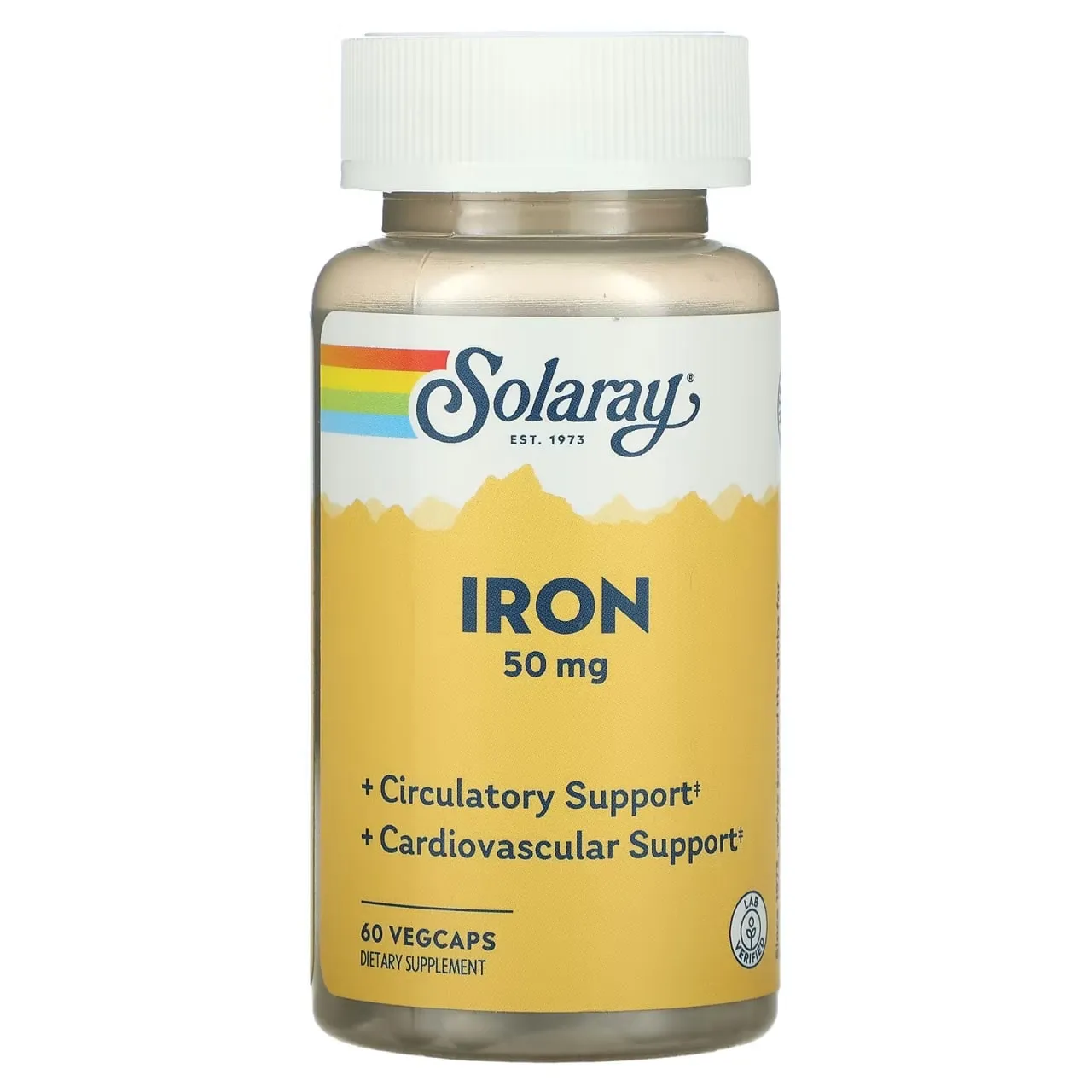 Solaray, Iron (Железо), 50 мг, 60 растительных капсул#1