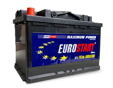 Автомобильный аккумулятор Eurostart ES 6 CT-75 (75A/ч), черный#1