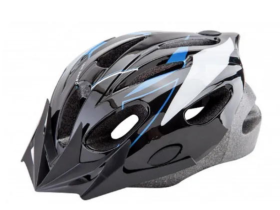 Шлем защитный (подростковый) MB11 (out-mold) с козырьком чёрно-бело-синий L#1