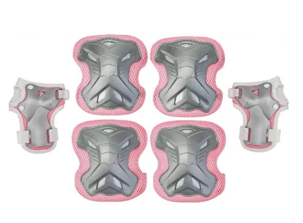 Защита локтей, коленей, ладоней, BHC-4-b пластиковая, серебристо-розовая#1
