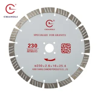 Отрезной диск сигментный с рабочей частью из стали для резки гранита Φ 230 mm - 2.6x16 mm *22.23#1