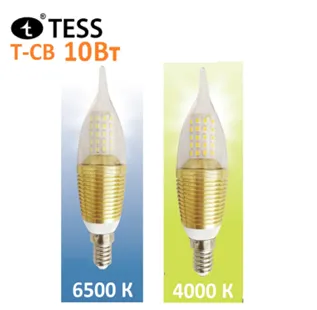 Лампа светодиодная "Свечка" T-CB 10 Вт "TESS"  E14 4000K SILVER#1