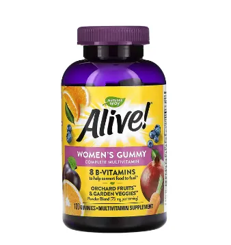 Комплексная мультивитаминная добавка для женщин Nature's Way, Alive! ягодный вкус, 130 жевательных конфет#1