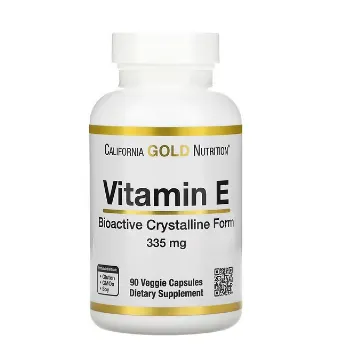 Bioaktiv E vitamini, Kaliforniya oltin oziqlanishi, 335 mg, 90 sabzavotli kapsulalar#1