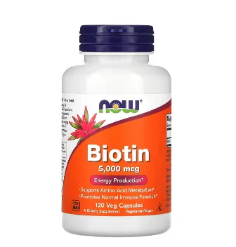 Биотин Now Foods, 5000 мкг, 120 вегетарианских капсул#1