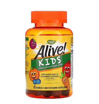 Натурес Вэй, Alive! комплекс мультивитаминов для детей, вишня, апельсин и виноград, 60 жевательных конфет#1