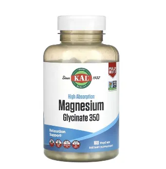 KAL, yuqori singdiruvchan magniy glitsinat 350, 160 sabzavotli kapsulalar#1