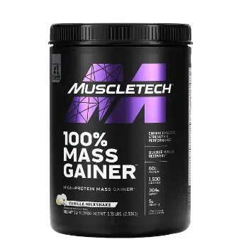 MuscleTech, 100% Mass Gainer, ванильный молочный коктейль, 2,33 кг (5,15 фунта)#1