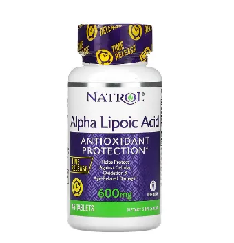 Natrol, Alfa Lipoik kislota, Vaqtli Chiqarish, 600 mg, 45 Tabletka#1