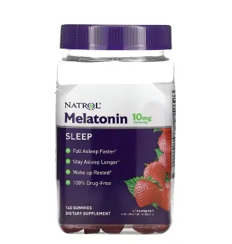 Мелатонин Натрол, со вкусом клубники, 5 мг, 140 жевательных мармеладок#1