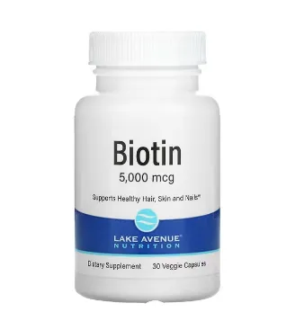 Lake Avenue Nutrition Biotin, 5000 mkg, 30 Veg Kapsül#1
