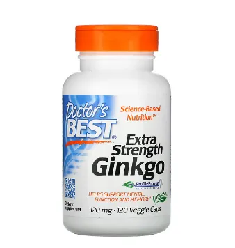Diyetik qo'shimchalar Doktorlar Best, Ginkgo Extra Strength, 120 mg, 120 Veg Kapsulalar#1