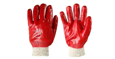 Перчатки строительные, красные, резиновые#1