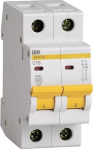 Автоматический выключатель серии ВА 47-29 2P 0.5 А - 6А 4,5 kA IEK х-ка С IEK#1