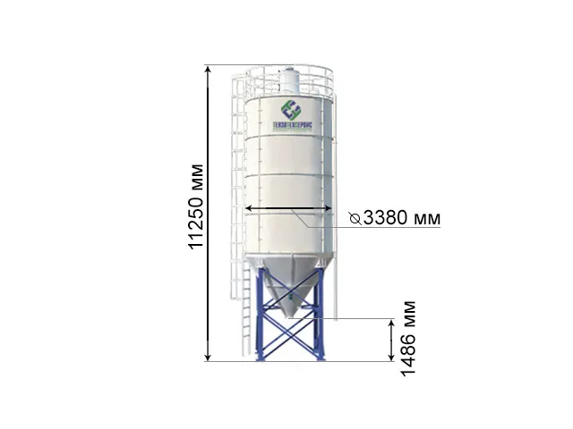 100 tonna uchun yig'iladigan silos TTS-100-R.#1