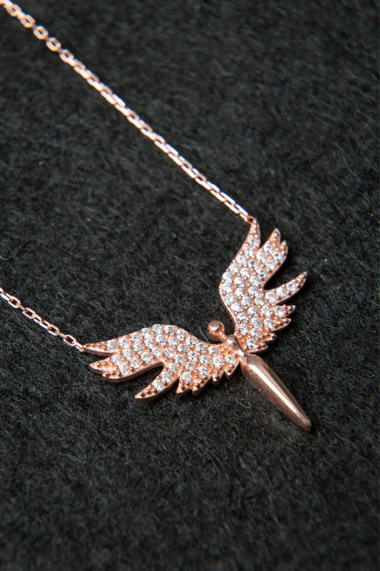 Серебряное ожерелье, модель: ангел михаил с синими камнями p2260 Larin Silver#2