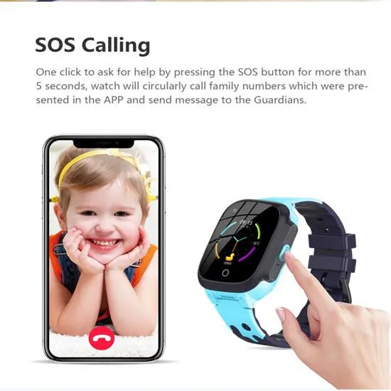 Детские часы Водонепроницаемые IP67 Поддержка голосового видеозвонка Porodo Kids 4G GPS Smart Watch#7