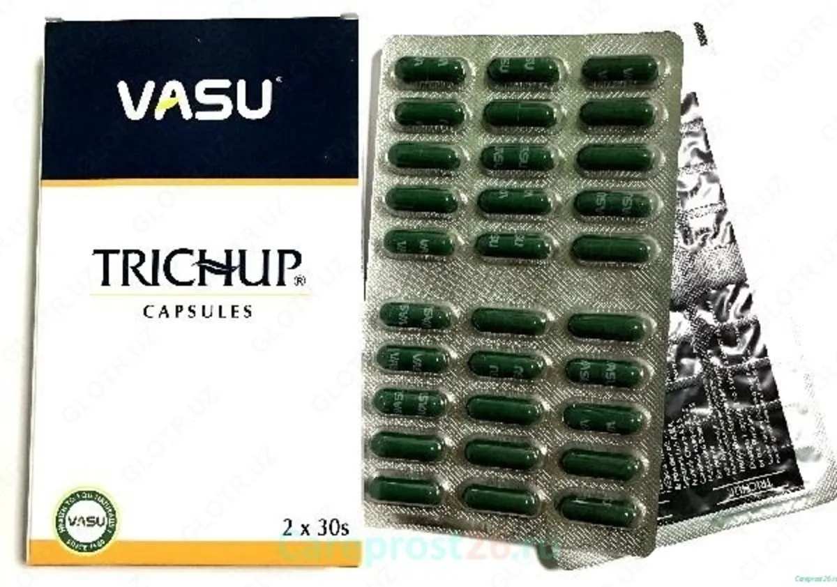 Травяные капсулы для роста волос Trichup Vasu (60шт)#6