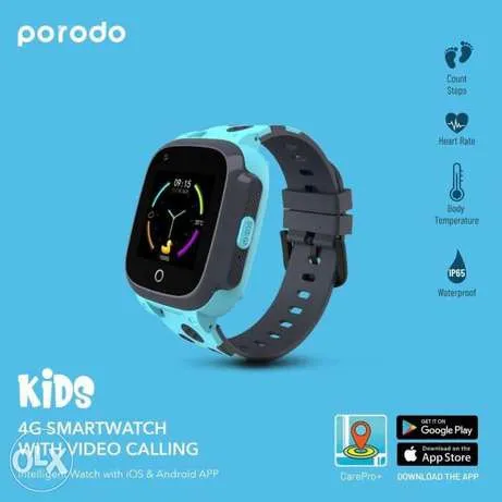 Детские часы Водонепроницаемые IP67 Поддержка голосового видеозвонка Porodo Kids 4G GPS Smart Watch#3