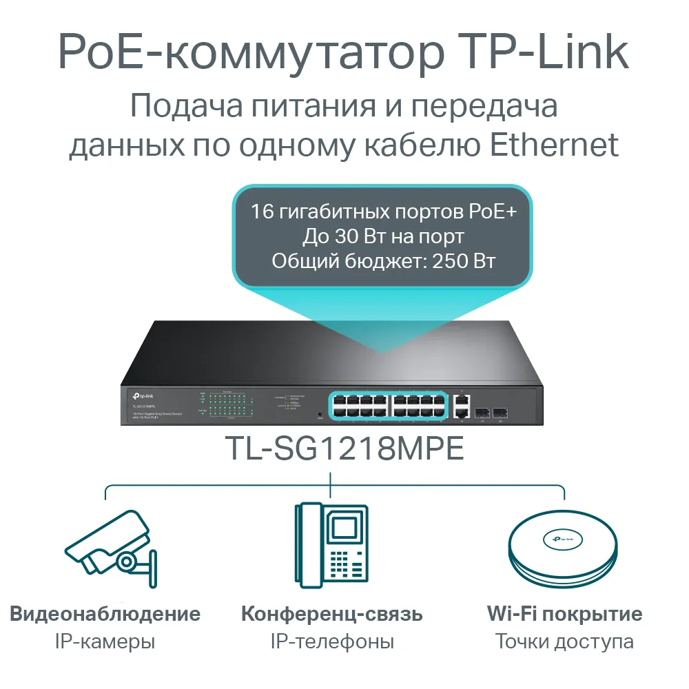 Коммутатор PoE+ на 16 портов 10/100 Мбит/с и 2 гигабитных порта Tp-Link TL-SG1218MPE#4