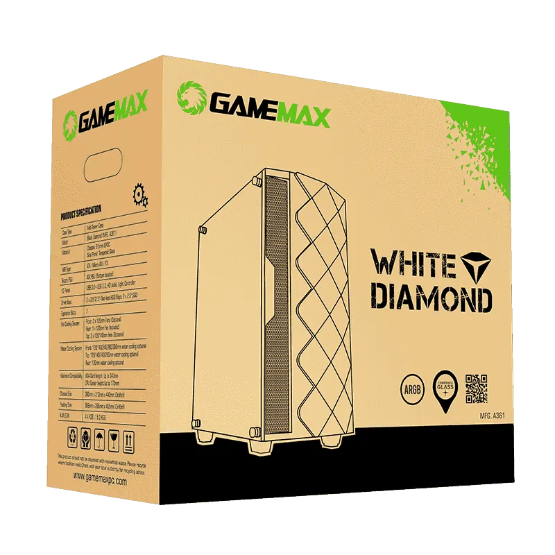 Компьютерный корпус GameMax White Diamond#8