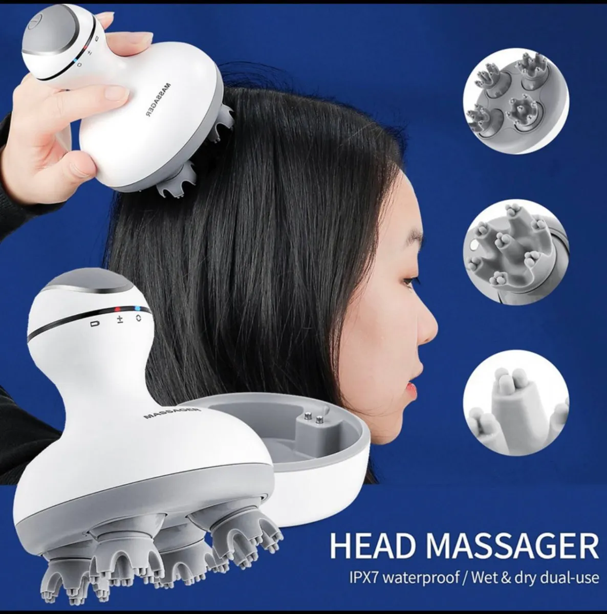 Электронный 3D массажер для головы, шеи, спины и тела#11