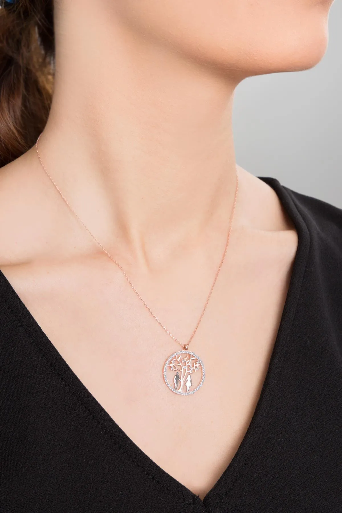 Серебряное ожерелье, модель: влюбленные pp2524 Larin Silver#3
