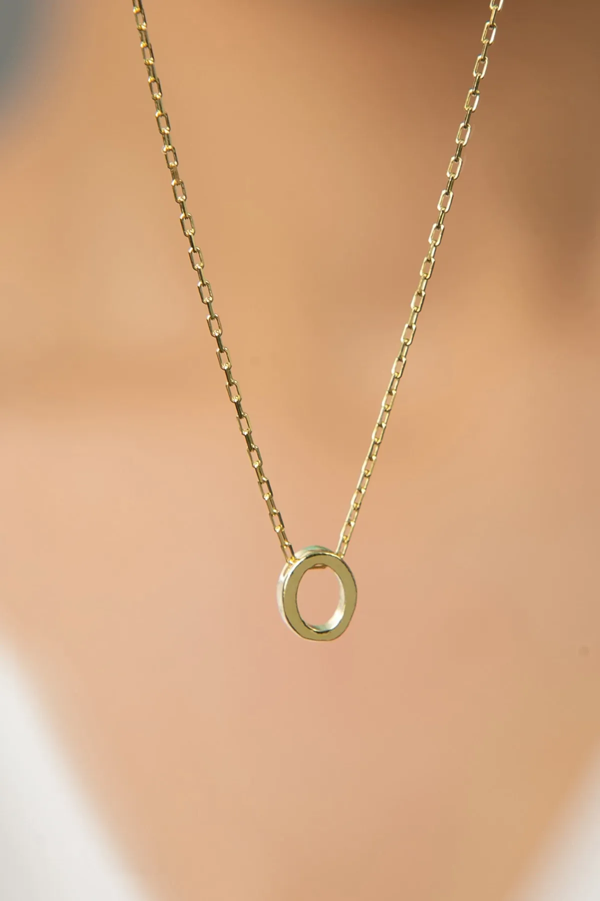 Серебряное ожерелье с буквой O в обьёме 3d pp001l Larin Silver#3